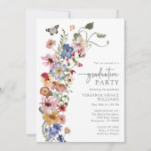 Kleurrijke Wildflower Foto Afstuderen Kaart (Voorkant)