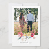 Kleurrijke Wildflower foto bruiloft Save The Date (Achterkant)