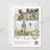 Kleurrijke Wildflower Foto QR Code RSVP bruiloft Kaart (Achterkant)
