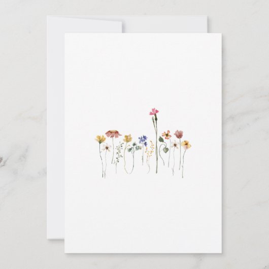 Kleurrijke Wildflower Four Ever Wild verjaardagsfe Kaart (Achterkant)
