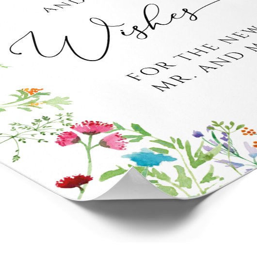 Kleurrijke Wildflower Garden Advies en Wensen Poster (Hoek)