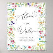 Kleurrijke Wildflower Garden Advies en Wensen Poster (Voorkant)