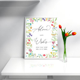 Kleurrijke Wildflower Garden Advies en Wensen Poster