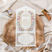 Kleurrijke Wildflower Garden Backyard bruiloft All In One Uitnodiging