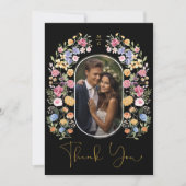 Kleurrijke Wildflower Garden bruiloft foto Bedankkaart (Voorkant)