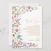Kleurrijke Wildflower Garden bruiloft foto Bedankkaart (Achterkant)