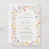 Kleurrijke Wildflower Garden bruiloft uitnodiging (Voorkant)