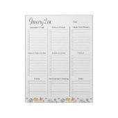 Kleurrijke Wildflower Garden Grocery List Notitieblok (Linkerzijde)