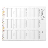 Kleurrijke Wildflower Garden Grocery List Notitieblok (Voorkant)