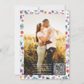 Kleurrijke Wildflower Garden QR Code Trouwfoto Kaart (Achterkant)