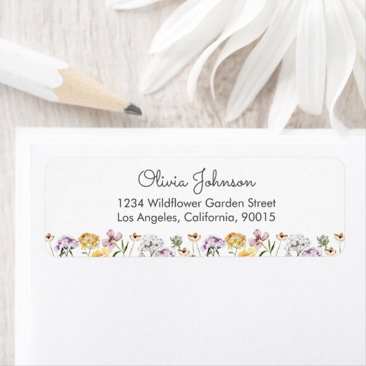 Kleurrijke Wildflower Garden retouradres Etiket (Insitu)