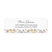 Kleurrijke Wildflower Garden retouradres Etiket (Voorkant)