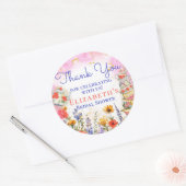 Kleurrijke Wildflower Garden Tea Party Dank u Ronde Sticker (Envelop)
