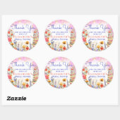Kleurrijke Wildflower Garden Tea Party Dank u Ronde Sticker (Vel)