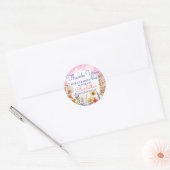 Kleurrijke Wildflower Garden Tea Party Dank u Ronde Sticker (Envelop)