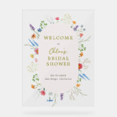 Kleurrijke Wildflower Garden Vrijgezellenfeest Wel Acryl Bord (Voorkant)