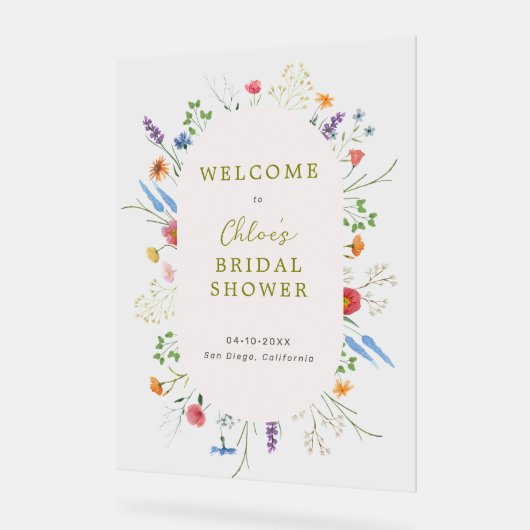 Kleurrijke Wildflower Garden Vrijgezellenfeest Wel Acryl Bord (Hoek)