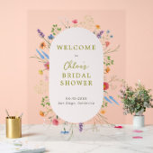 Kleurrijke Wildflower Garden Vrijgezellenfeest Wel Acryl Bord (Huwelijk)