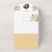 Kleurrijke Wildflower Garden Wedding All In One Uitnodiging (Buitenkant)