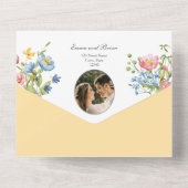 Kleurrijke Wildflower Garden Wedding All In One Uitnodiging (Achterkant)