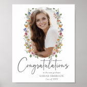 Kleurrijke Wildflower gefeliciteerd Poster (Voorkant)