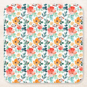 Kleurrijke Wildflower gemengd bloemmotief Kartonnen Onderzetters (Voorkant)