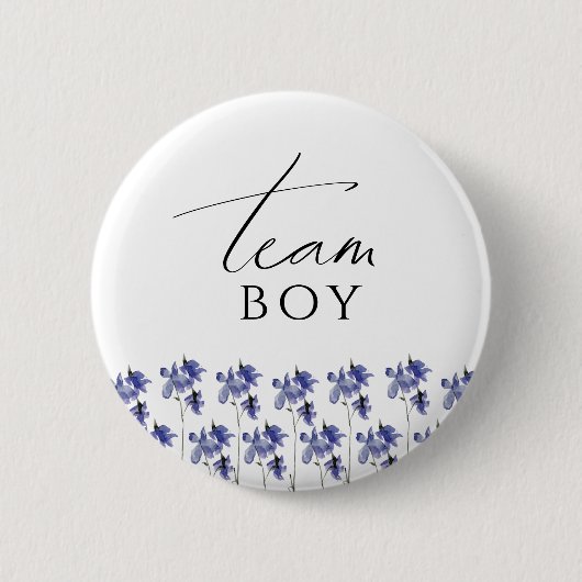Kleurrijke Wildflower Gender Reveal Team Boy Ronde Button 5,7 Cm (Voorkant)