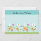 Kleurrijke Wildflower gepersonaliseerd Notitiekaartje (Voorkant)
