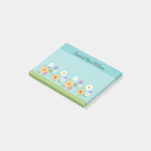 Kleurrijke Wildflower gepersonaliseerd Post-it® Notes (Schuin)