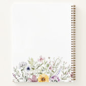 Kleurrijke Wildflower Gepersonaliseerde Receptenbo Notitieboek (Achterkant)