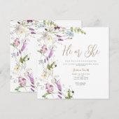 Kleurrijke Wildflower Geslacht onthullen Hij of Zi Kaart (Voorkant / Achterkant)