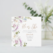 Kleurrijke Wildflower Geslacht onthullen Hij of Zi Kaart (Staand voorkant)