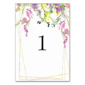 Kleurrijke Wildflower Gold Tekst Tafelnummer (Achterkant)