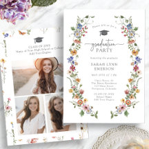 Kleurrijke Wildflower Graduation Party