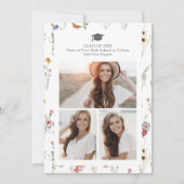 Kleurrijke Wildflower Graduation Party Kaart (Achterkant)