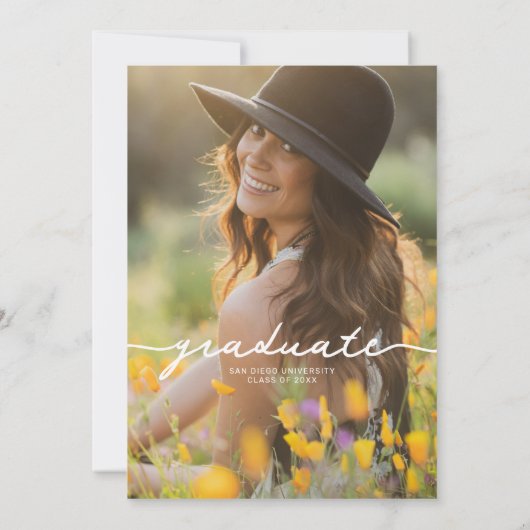 Kleurrijke Wildflower Graduation Party Uitnodiging (Achterkant)