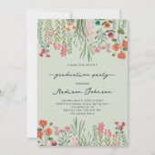 Kleurrijke Wildflower Graduation Party Uitnodiging (Voorkant)