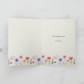 Kleurrijke Wildflower Groene Ovale Moederdag Feestdagen Kaart (Binnen)