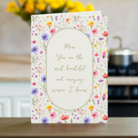 Kleurrijke Wildflower Groene Ovale Moederdag