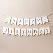 Kleurrijke Wildflower Happy Birthday Big Vlaggetjes