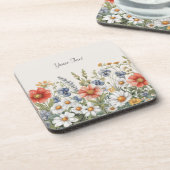 Kleurrijke Wildflower Hard Plastic Onderzetter (Linkerzijde)