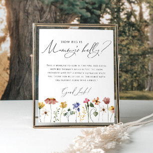 Kleurrijke Wildflower Hoe groot is de buik van mam Poster