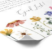 Kleurrijke Wildflower Hoe groot is de buik van mam Poster (Hoek)