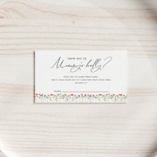 Kleurrijke Wildflower "Hoe groot is Mommys Belly"  Plaatskaartje