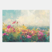 Kleurrijke Wildflower Impressionist Decoupage Inpakpapier Vel (Voorkant 3)