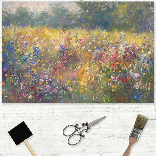 Kleurrijke Wildflower Impressionist Decoupage Tissuepapier