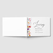 Kleurrijke Wildflower "In Loving Memory" begrafeni Gastenboek (Volledig)