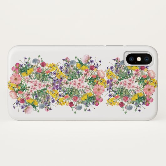 Kleurrijke Wildflower iPhone Case (Achterkant (horizontaal))