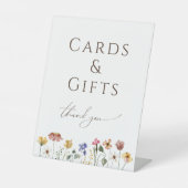 Kleurrijke Wildflower Kaarten en geschenken Verjaa Reclamebord Met Voetstuk (Voorkant)