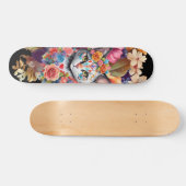 Kleurrijke Wildflower & Kitten Patroon Skateboard (Horizontaal)